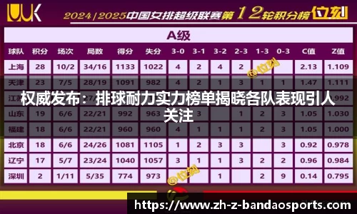 权威发布：排球耐力实力榜单揭晓各队表现引人关注